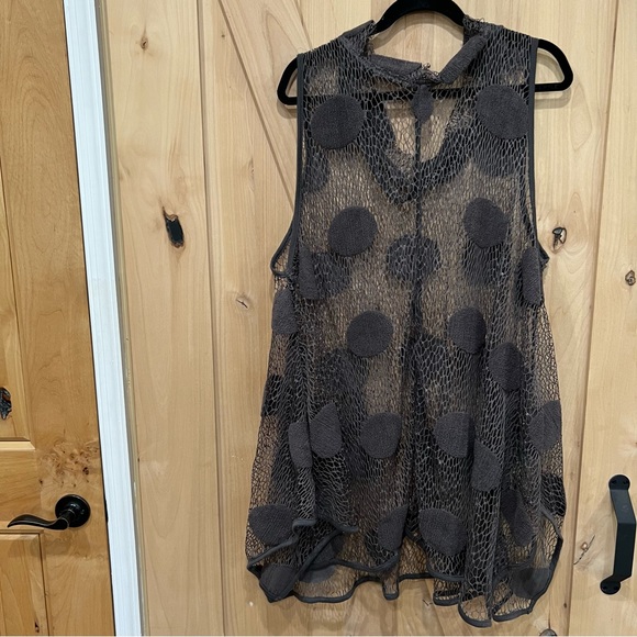 Heydari Sheer Netting Swing Polka dots Blouse Top Size 1 Rare - Picture 8 of 13